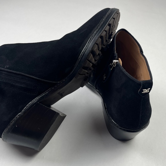 Sam Edelman Black Ankle Suede Leather Boots - Picture 9 of 16